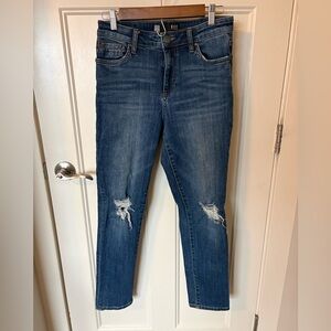 Kut from the Kloth Women's Dark Blue Ripped Ankle Jeans